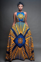 Sommer-Maxikleid mit Vintage-Print